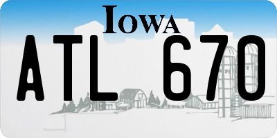 IA license plate ATL670