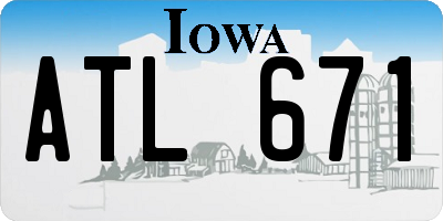 IA license plate ATL671