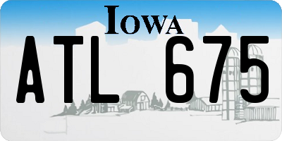 IA license plate ATL675