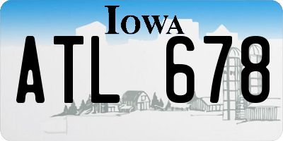 IA license plate ATL678