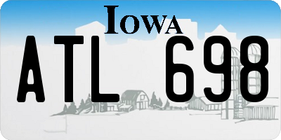 IA license plate ATL698