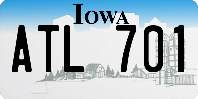 IA license plate ATL701
