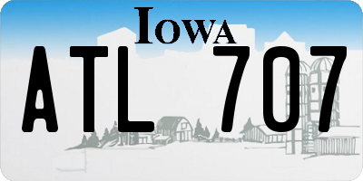 IA license plate ATL707