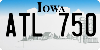 IA license plate ATL750