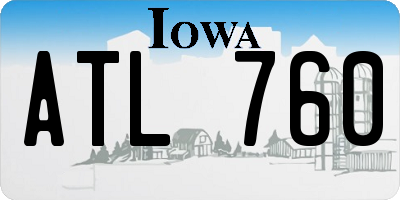 IA license plate ATL760