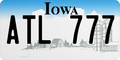 IA license plate ATL777
