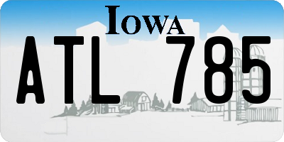 IA license plate ATL785