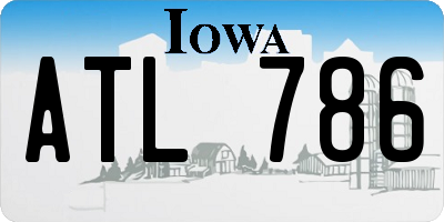 IA license plate ATL786