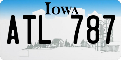 IA license plate ATL787