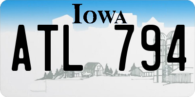 IA license plate ATL794