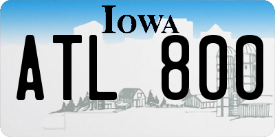 IA license plate ATL800