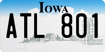 IA license plate ATL801