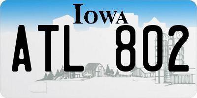 IA license plate ATL802