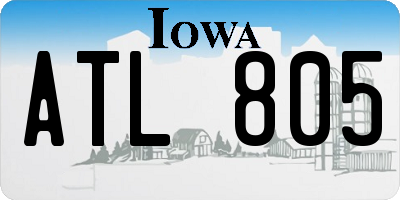 IA license plate ATL805
