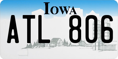 IA license plate ATL806