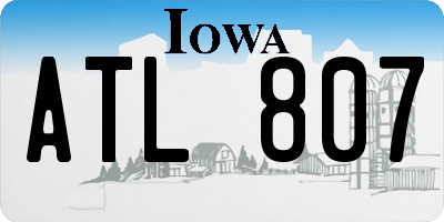 IA license plate ATL807