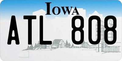 IA license plate ATL808