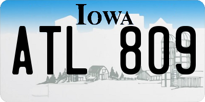 IA license plate ATL809