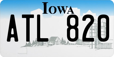 IA license plate ATL820