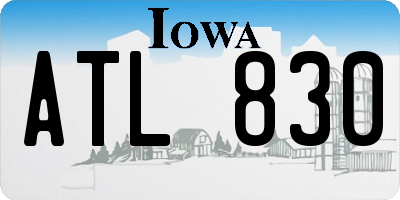 IA license plate ATL830