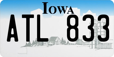 IA license plate ATL833