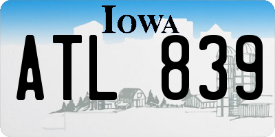 IA license plate ATL839