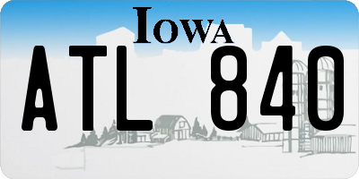 IA license plate ATL840