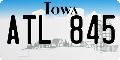 IA license plate ATL845
