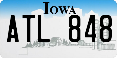 IA license plate ATL848