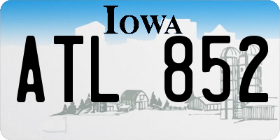 IA license plate ATL852
