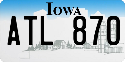 IA license plate ATL870