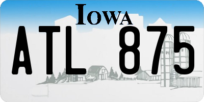 IA license plate ATL875