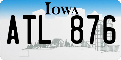 IA license plate ATL876