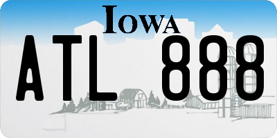 IA license plate ATL888