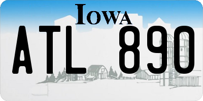 IA license plate ATL890