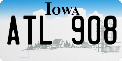 IA license plate ATL908