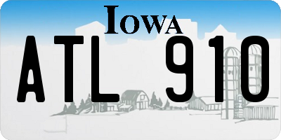 IA license plate ATL910