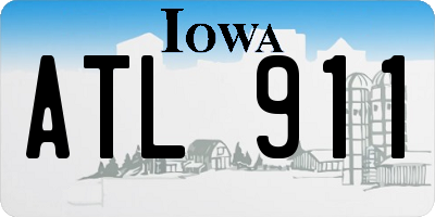 IA license plate ATL911