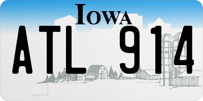 IA license plate ATL914