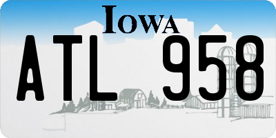 IA license plate ATL958