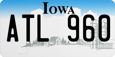IA license plate ATL960