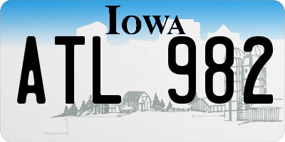 IA license plate ATL982