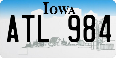 IA license plate ATL984