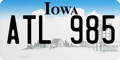 IA license plate ATL985