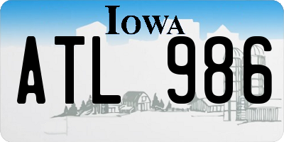 IA license plate ATL986