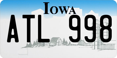 IA license plate ATL998