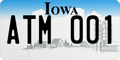 IA license plate ATM001
