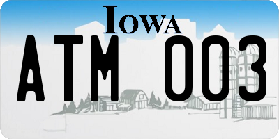 IA license plate ATM003