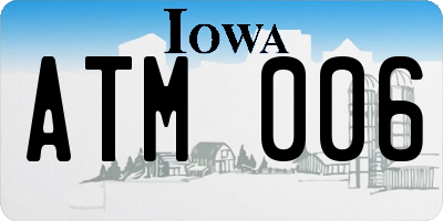 IA license plate ATM006