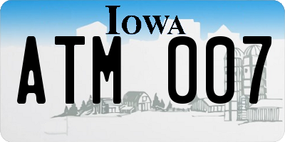 IA license plate ATM007